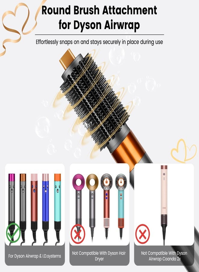 PUREGUST Upgraded 2.3inch Round Volumizing Brush Attachment for Dyson Airwrap HS01 HS05 HS08 Accessories, Upgraded Bristles for Dry Hair Add Volume Style Bangs Smooth Hair - Image 3